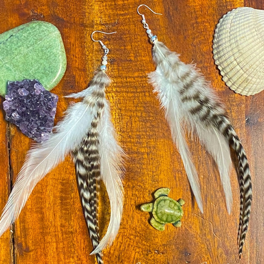 Natural Feather Earrings